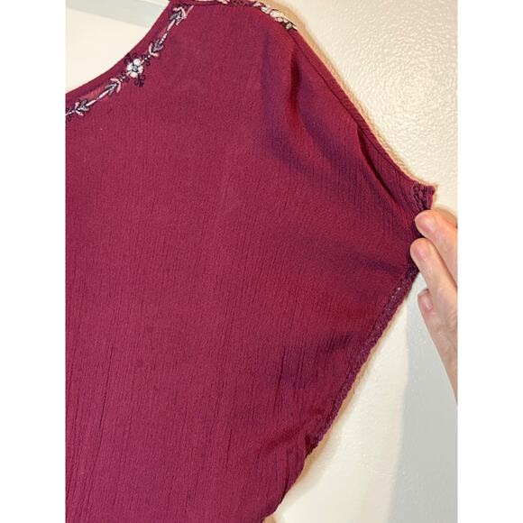 Free People XS Oversized Embriodered Tunic Boho Bohemian Western - Picture 5 of 11